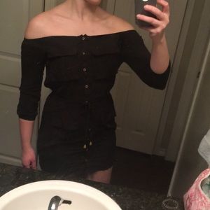 Off the Shoulder Black Dress